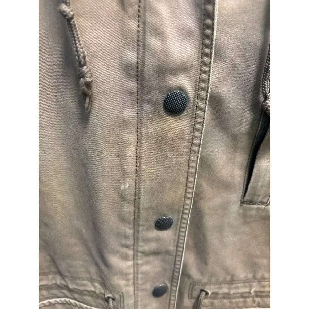 Loft Tan Hooded Jacket With Button Closure & Pockets Medium - Picture 3 of 11